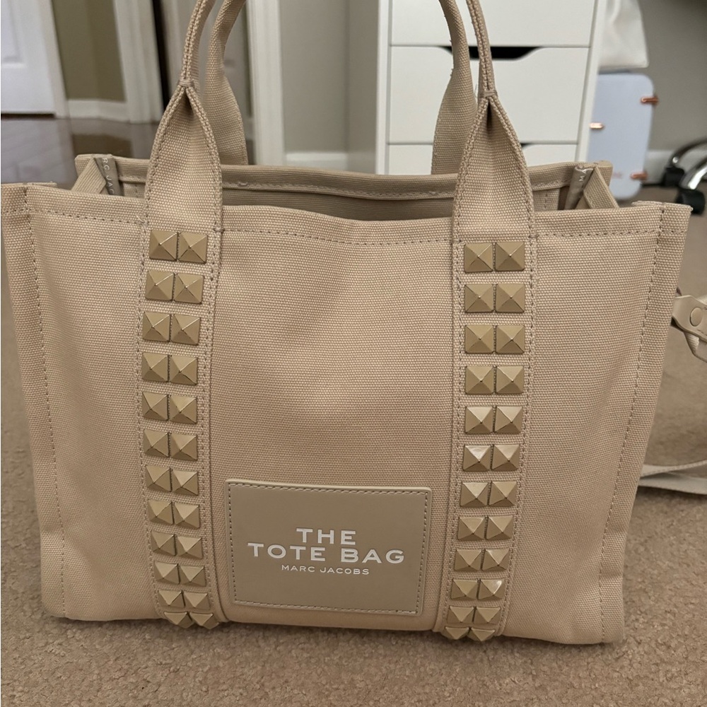 Cream medium Marc Jacob’s studded tote bag
